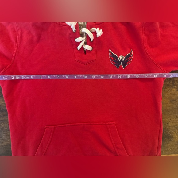 Washington Capitals Hockey Red Embordered Hoodie Sweatshirt Size M - Picture 15 of 16